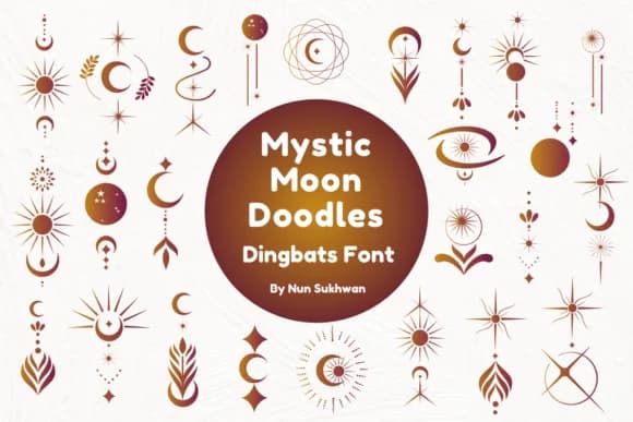 Mystic Moon Doodles by Nun Sukhwan — Dingbats Font
