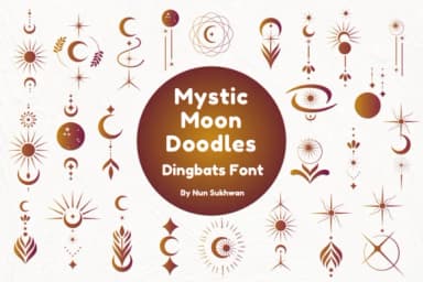 Mystic Moon Doodles by Nun Sukhwan — Dingbats Font — thumbnail 1