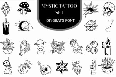 Mystic Tattoo Set by Heartcraft Atelier — Dingbats Font — thumbnail 1
