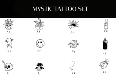 Mystic Tattoo Set by Heartcraft Atelier — Dingbats Font — thumbnail 2