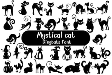 Mystical Cat by Nongyao — Dingbats Font — thumbnail 1