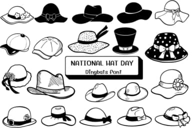National Hat Day by Ketsarin — Dingbats Font — thumbnail 1