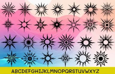 Native American Tribal Sun by MOMAT THIRTYONE — Dingbats Font — thumbnail 2