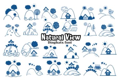 Natural View by Nun Sukhwan — Dingbats Font — thumbnail 1