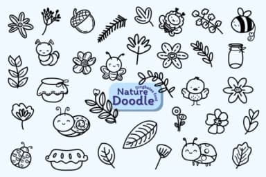 Nature Doodle by Chonada — Dingbats Font — thumbnail 1