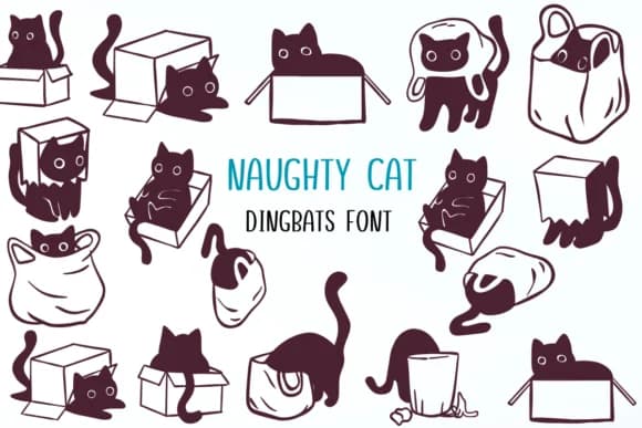 Naughty Cat by Nongyao — Dingbats Font