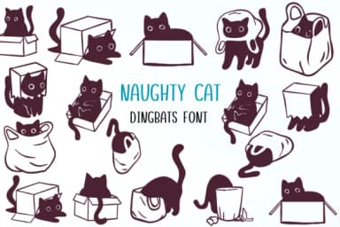 Naughty Cat by Nongyao — Dingbats Font — thumbnail 1