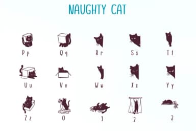 Naughty Cat by Nongyao — Dingbats Font — thumbnail 3