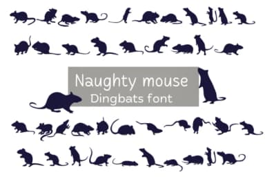Naughty Mouse by Nongyao — Dingbats Font — thumbnail 1