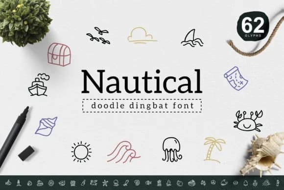 Nautical by YandiDesigns — Dingbats Font