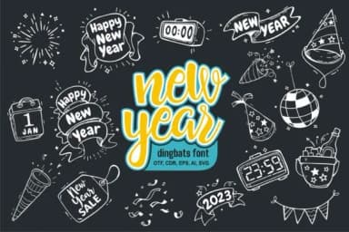 New Year by onoborgol — Dingbats Font — thumbnail 1