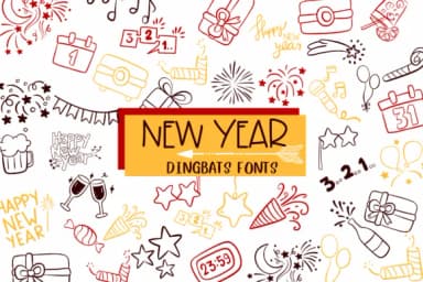 New Year by Sirinart — Dingbats Font — thumbnail 1