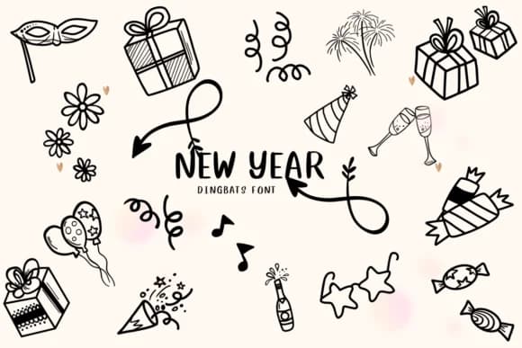 New Year by CHANOK — Dingbats Font