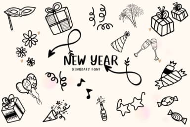 New Year by CHANOK — Dingbats Font — thumbnail 1