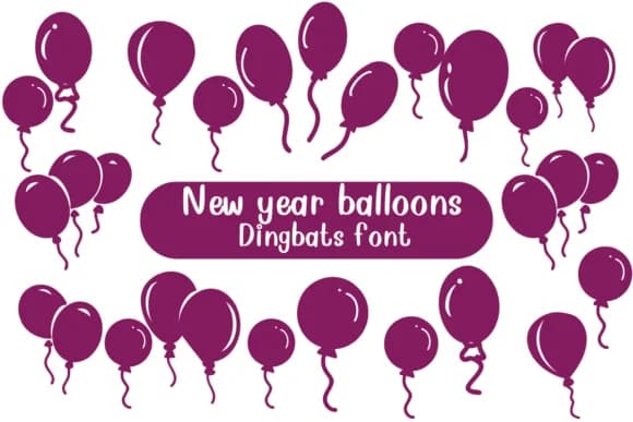 New Year Balloons by Nongyao — Dingbats Font