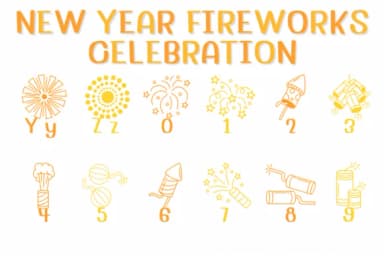 New Year Fireworks Celebration by Chonada — Dingbats Font — thumbnail 4