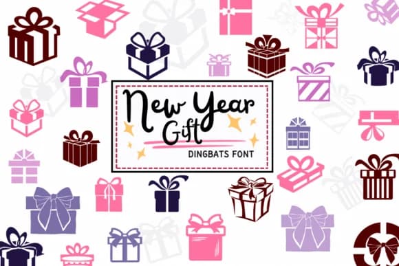 New Year Gift by PraewDesigns — Dingbats Font