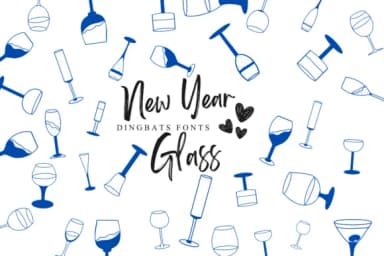 New Year Glass by Suphitchaya — Dingbats Font — thumbnail 1