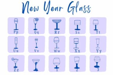 New Year Glass by Suphitchaya — Dingbats Font — thumbnail 3