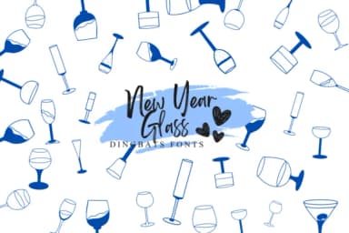 New Year Glass by Suphitchaya — Dingbats Font — thumbnail 1