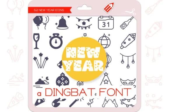 New Year Icons by WADLEN — Dingbats Font