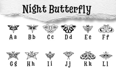 Night Butterfly by Chonada — Dingbats Font — thumbnail 2