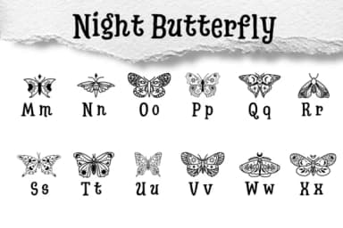 Night Butterfly by Chonada — Dingbats Font — thumbnail 3