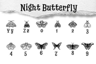 Night Butterfly by Chonada — Dingbats Font — thumbnail 4