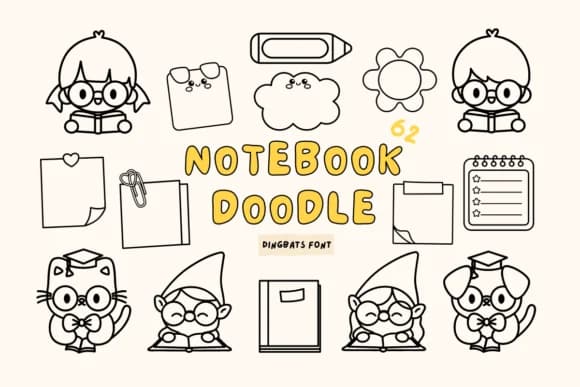 Notebook Doodle by Babymimiart — Dingbats Font