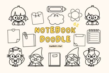 Notebook Doodle by Babymimiart — Dingbats Font — thumbnail 1