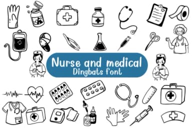 Nurse and Medical by Nongyao — Dingbats Font — thumbnail 1