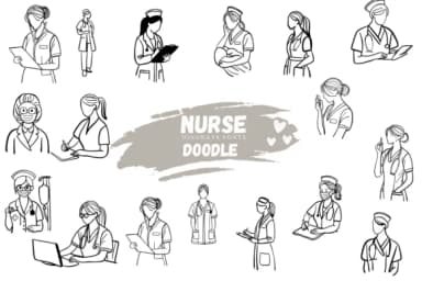 Nurse Doodle by Suphitchaya — Dingbats Font — thumbnail 1