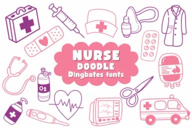 Nurse Doodle by Natchuta — Dingbats Font — thumbnail 1