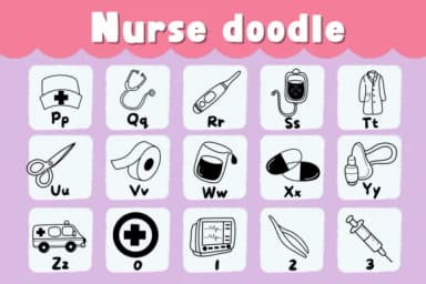 Nurse Doodle by Natchuta — Dingbats Font — thumbnail 3