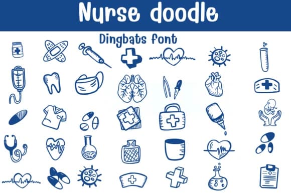 Nurse Doodle by Sontaya — Dingbats Font