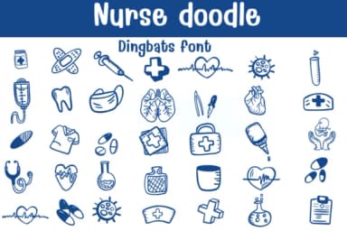 Nurse Doodle by Sontaya — Dingbats Font — thumbnail 1