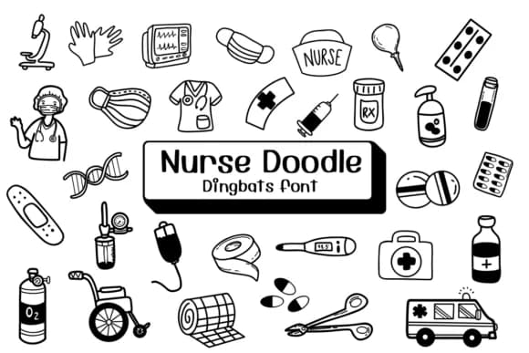 Nurse Doodle by Ketsarin — Dingbats Font