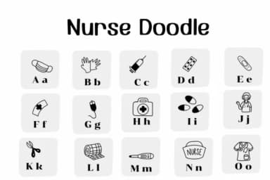 Nurse Doodle by Ketsarin — Dingbats Font — thumbnail 2