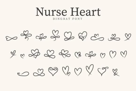 Nurse Hearth by CraftedType Studio — Dingbats Font
