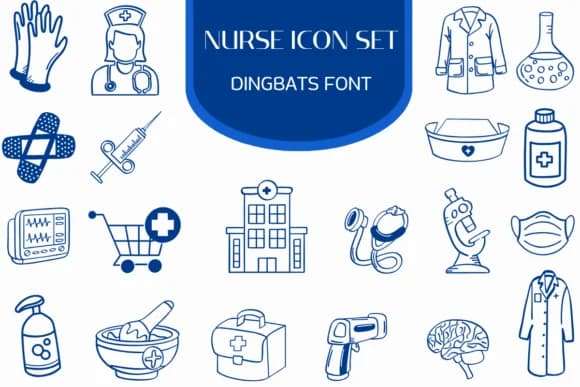 Nurse Icon Set by Heartcraft Atelier — Dingbats Font