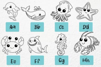 Ocean Animals by Petal Pixels — Dingbats Font — thumbnail 2