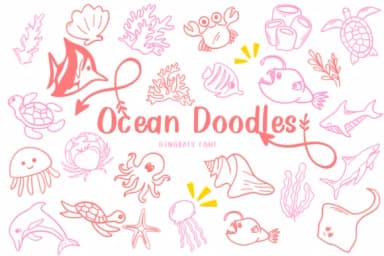 Ocean Doodles by CHANOK — Dingbats Font — thumbnail 1