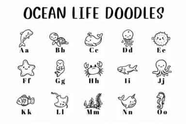 Ocean Life Doodles by CHANOK — Dingbats Font — thumbnail 2