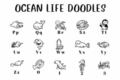 Ocean Life Doodles by CHANOK — Dingbats Font — thumbnail 3