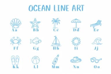 Ocean Line Art by CHANOK — Dingbats Font — thumbnail 2