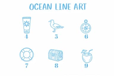 Ocean Line Art by CHANOK — Dingbats Font — thumbnail 4