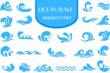 Ocean Wave by Heartcraft Atelier — Dingbats Font — thumbnail 1