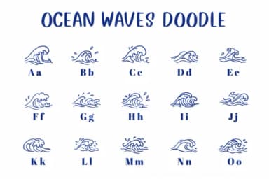 Ocean Waves Doodle by CHANOK — Dingbats Font — thumbnail 2