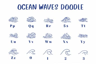 Ocean Waves Doodle by CHANOK — Dingbats Font — thumbnail 3