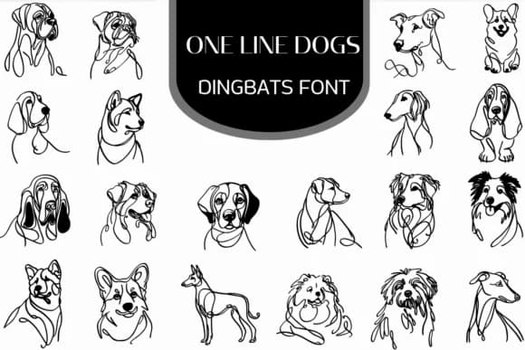 One Line Dogs by Heartcraft Atelier — Dingbats Font